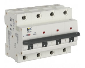 Изображение товара Автоматический выключатель IEK AR-M10H-4-C100 400 В 100 А 4 полюса модульный
