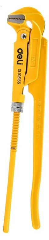 

Ключ Deli DL105155 трубный рычажный ключ №2 с прямыми губками 420мм, раскрытие губок 0-55мм, сталь Cr-V, DL105155