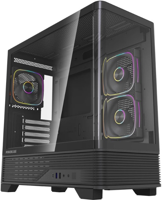 

Корпус mATX Powercase Micro M6B CVMM6B-A3 черный, без БП, боковая панель из закалённого стекла, USB 3.0, USB 2.0, USB Type-C, Micro M6B