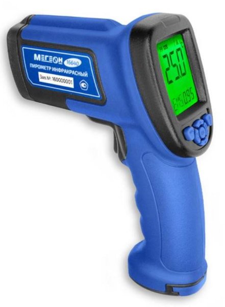 Изображение товара Пирометр МЕГЕОН 16640 профессиональный инфракрасный измеритель температуры