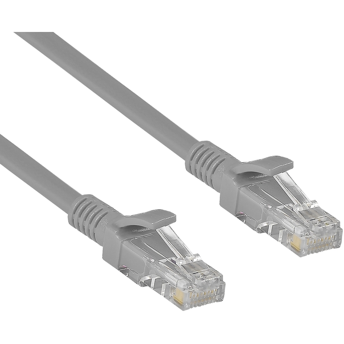 фото Кабель патч-корд U/UTP 5e кат. 0,3м.  Exegate UTP-RJ45-RJ45-5e-CU-0,3M-GY