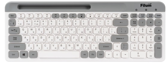 

Клавиатура беспроводная Filum FL-WKB10 100кл., низкий профиль, двухрежимная (2,4ГГц+БТ), подставка для смартфона, двухцветная, FL-WKB10 (УЦЕНЕННЫЙ)