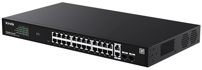 

Tenda TEG2228P-24-410W Коммутатор с облачным управлением PoE, 26x1 Гбит/с, PoE 24х30 Вт (до 370Вт), SFP 2x1 Гбит/с, TEG2228P-24-410W