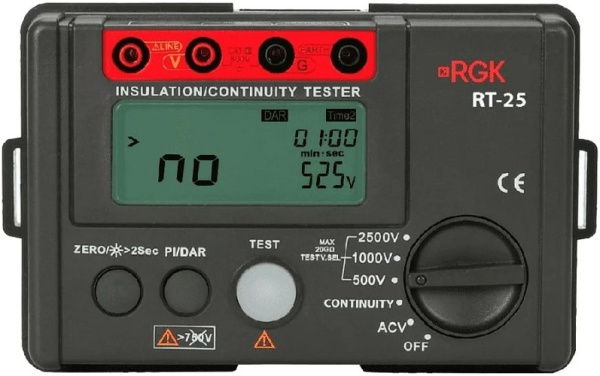 Изображение товара Цифровой мегаомметр RGK RT-25 для диагностики изоляции