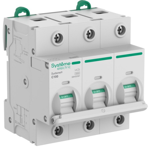 Изображение товара Автоматический выключатель Systeme Electric S9H32391 3 полюса 100 А 400 В IP20