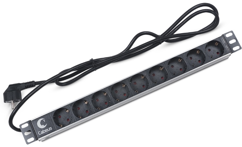 фото Блок розеток 19", 9 розеток  Cabeus PDU-9P-2EU