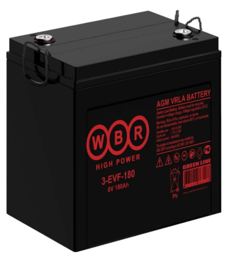 Изображение товара Аккумулятор WBR 3-EVF-180 6В 180Ач с разъемом M8