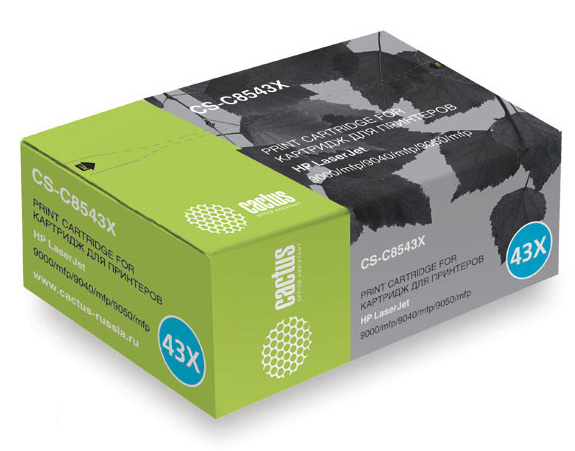 

Картридж Cactus CS-C8543X для принтеров HP LaserJet 9000/mfp/9040/mfp/9050/mfp., черный, 30000 стр., CS-C8543X