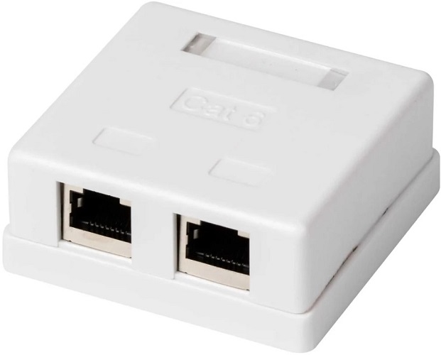 

Розетка настенная TWIST J-8P8C-C6-SH-2P-TWCS RJ-45(8P8C) категория 6, экранированная, двойная, внешняя, DUAL IDC TWIST, J-8P8C-C6-SH-2P-TWCS