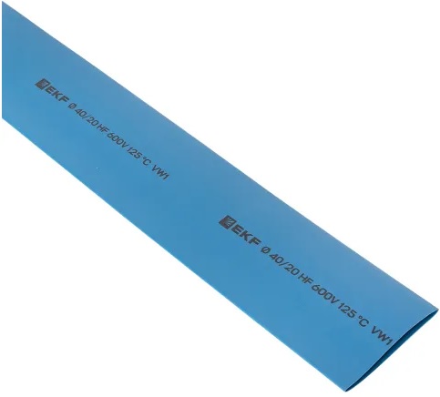 

Термоусаживаемая трубка EKF tut-40-g-1m нг 40/20 синяя в отрезках по 1м, tut-40-g-1m