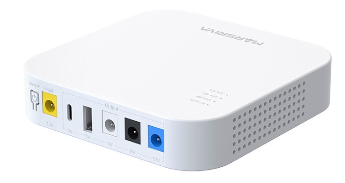 

Источник бесперебойного питания Marsriva KP4 мини, (DC) 12В/2.0A Вход; Независимый 12В, 9В, 5В (DC) Выход, с 5В/2.1A USB-A и USB-C, 18Вт Макс. 10000мА, KP4