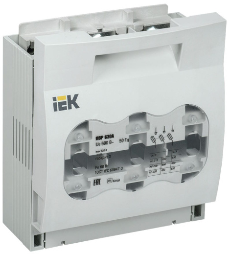 Изображение товара Разъединитель-предохранитель горизонтальный IEK SRP-40-3-630 для защиты цепей