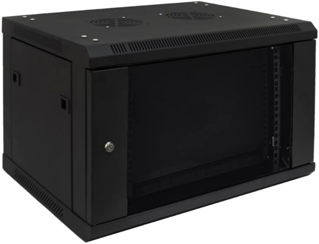 

Шкаф настенный 19", 9U ЦМО ШРН-9.350-9005 коммутационный 600x350мм пер.дв.стекл 200кг черный 300мм 12кг 180град. 479мм IP20 металл, ШРН-9.350-9005