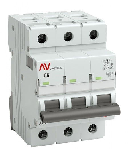 Изображение товара Автоматический выключатель EKF mcb6-DC-3-06C-av для постоянного тока