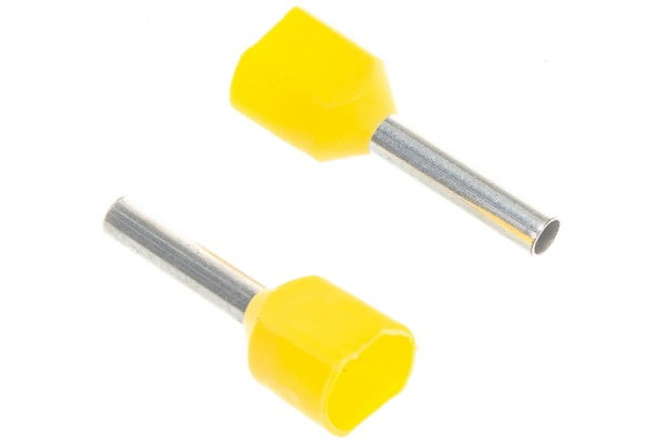 Изображение товара Наконечник-гильза IEK UTE10-D2-3-100 для оконцевания двух проводов желтый 100 шт