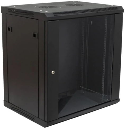 Изображение товара Телекоммуникационный шкаф SNR TWC-12-SF-R-B, 12U, стеклянная дверь, IP20