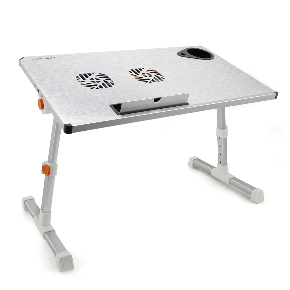

Столик для ноутбуков Crown CMLS-101 CM000001326 до 17", активное охлаждение, алюминий, размеры панели 50х28см, максимальная высота до 32см, silver, CMLS-101