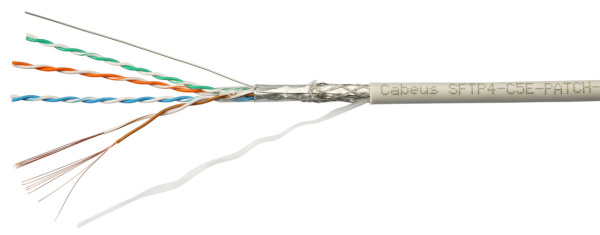 фото Кабель витая пара S/FTP 5e кат. 4 пары Cabeus SFTP-4P-Cat.5e-PATCH-GY в Уфе