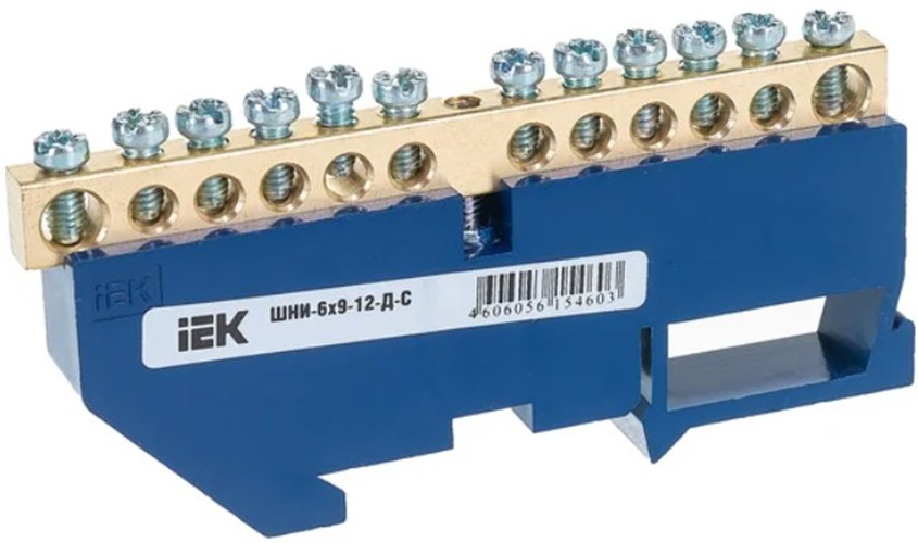 

Шина IEK YNN10-69-12D-K07 ШНИ-6х9-12-Д-С нулевая на DIN-изолятор, YNN10-69-12D-K07