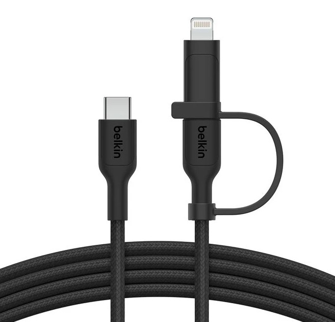 

Кабель Belkin CAC003hq1.5MBK 2in1 60W USB-C & Lightning To USB-C Braided Cable. Длина: 1,5м. Цвет: черный, CAC003hq1.5MBK