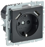 фото Розетка IEK BR-R14-16-U21-D21-K02
