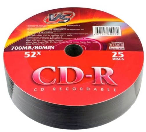 Диск CD-R VS VSCDRSH2501 80 52x Shrink/25 (620274)