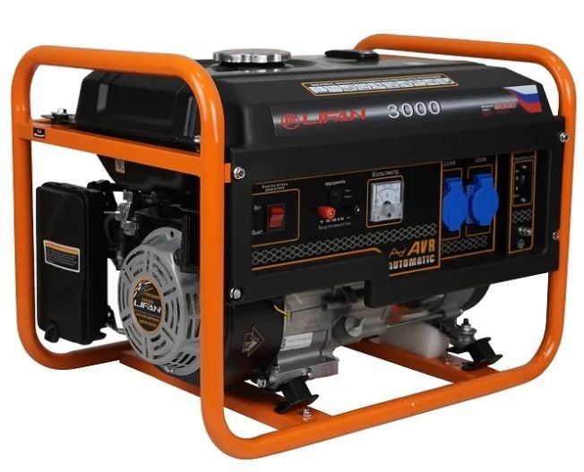 

Генератор бензиновый LIFAN 3000 00-00000586 LIFAN 2.8GF-6, 220В, 2,8/3 кВт, 7 л.с.3000 2.8GF-6, 3000