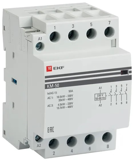 

Контактор EKF km-3-50-40 КМ 50А 4NО (3 мод.), km-3-50-40