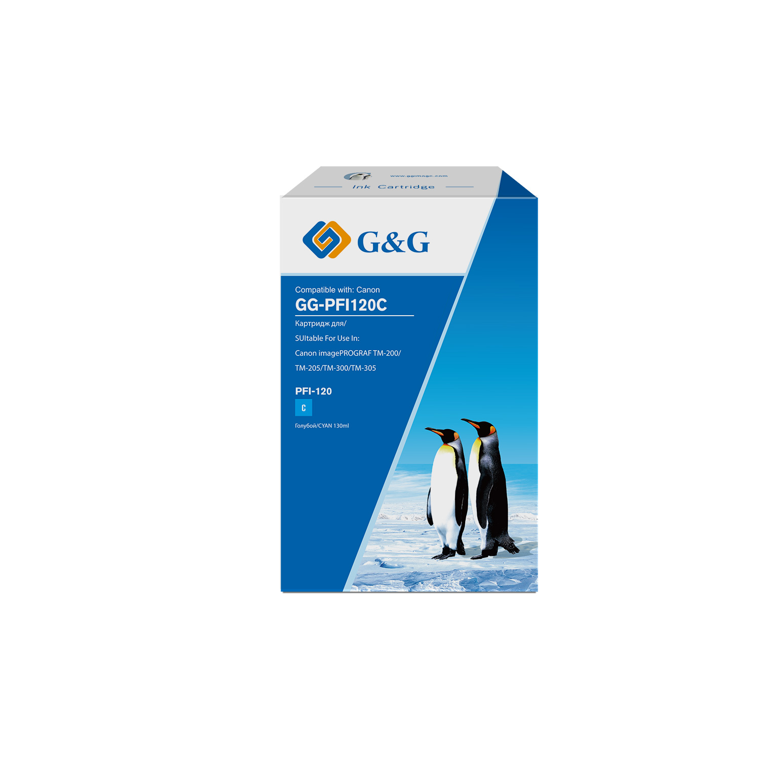 

Картридж G&G GG-PFI120C струйный голубой (130мл) для Canon imagePROGRAF TM-200/205/300/305/250, GG-PFI120C