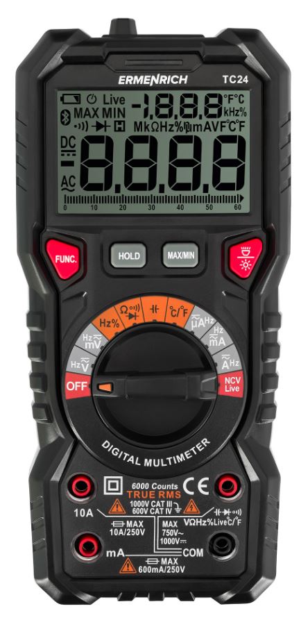 

Мультиметр цифровой Ermenrich 82986 Zing TC24, 82986