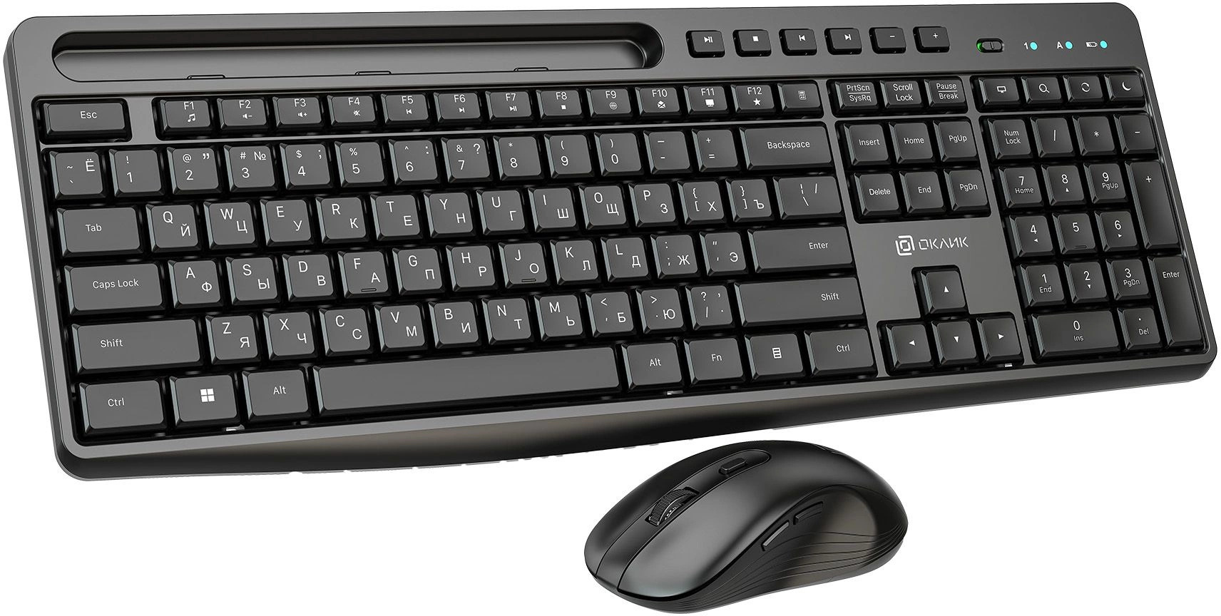 

Клавиатура и мышь Oklick S275W 1993113 клав: черный мышь: черный, USB беспроводная, slim Multimedia, S275W