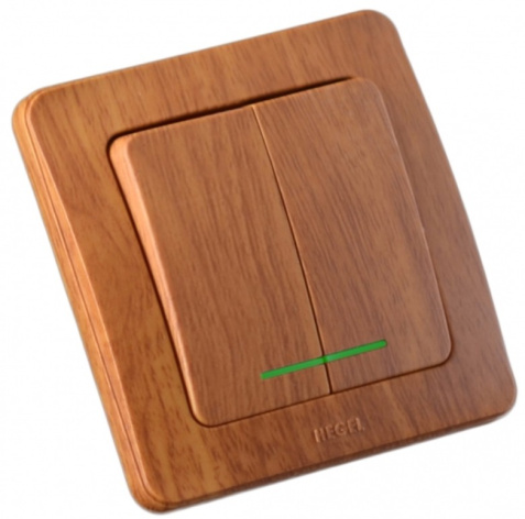 Изображение товара Двухклавишный выключатель HEGEL ВС10-352-05 надежный и простой в использовании