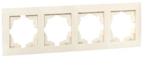Изображение товара Рамка четверная EKF серия Валенсия EWM-G-304-20 Кремовая