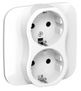 фото Розетка двухместная с заземлением  IEK FI-R21A-16-1-K01