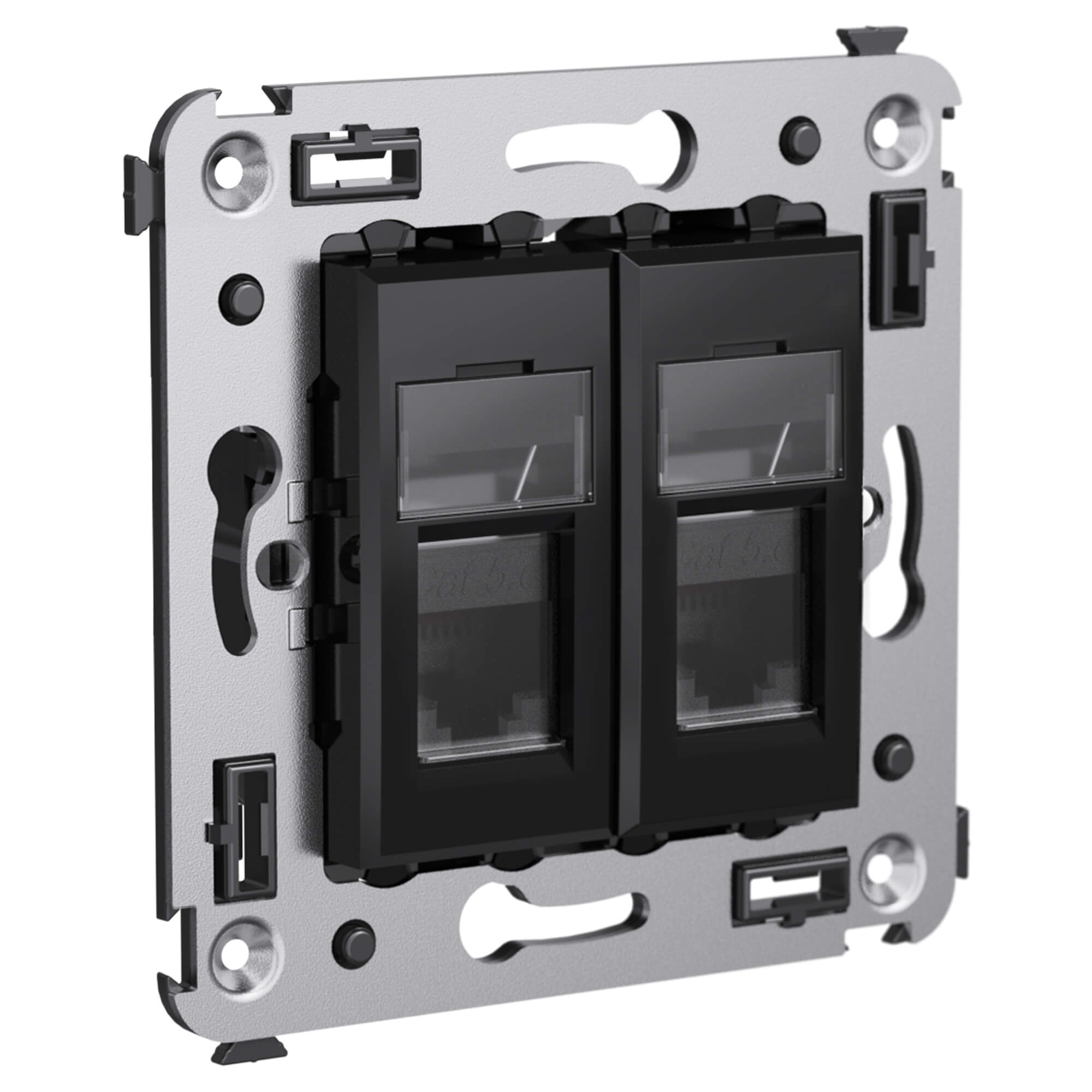 

Розетка DKC 4402294 в стену, RJ-45, в стену, кат.6, двойная, "Чёрный квадрат", "Avanti", 4402294