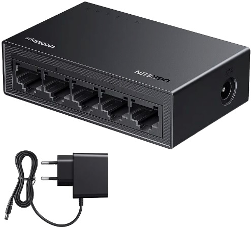 

Коммутатор UGREEN CM833 35492EU 5-Port Gigabit Ethernet Switch PC+ABS Housing EU. цвет: серый, CM833