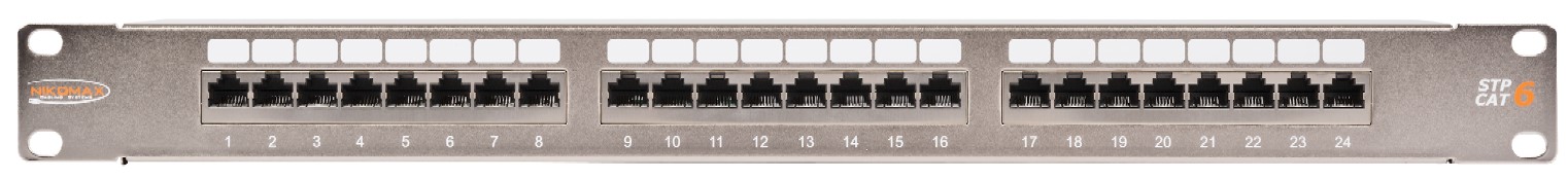

Патч-панель NIKOMAX NMC-RP24SE2-FT-AN-1U-MT 19", 1U, наборная, экранированная, металлик, 24 угловых модуля типа Keystone, Кат. 6 (Класс E), 250 МГц, R, NMC-RP24SE2-FT-AN-1U-MT
