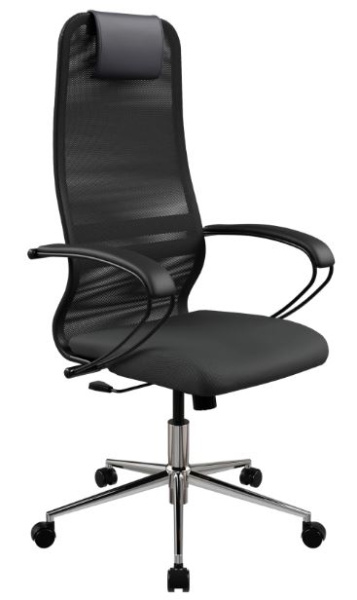 Изображение товара Офисное кресло ErgoLife SU-B-8 черное с хромированной основой
