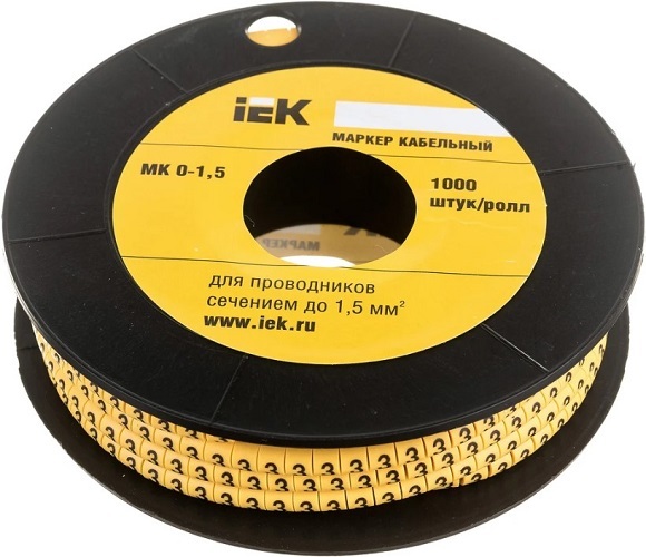 

Маркер на кабель IEK UMK00-3 МК0- 1,5мм символ "3" (1000шт/упак), UMK00-3