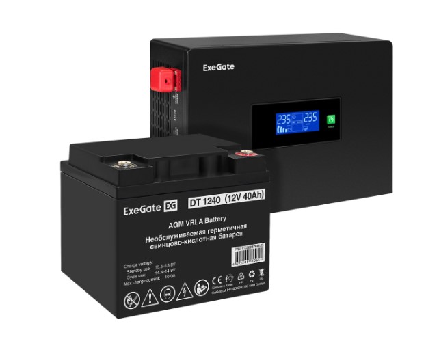 

Комплект Exegate IdealSine SR-600.LCD.2SH EX297384RUS ИБП EX295992RUS + батарея 40Aч EX282976RUS 1шт (инвертор, синус, для котла, PF=1, настенный) 600, IdealSine SR-600.LCD.2SH