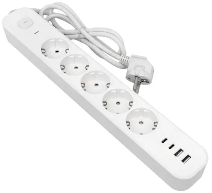 

Удлинитель EKF UBA-LUX-515-TC LUX 5 гнезд 2USB 2,4А+2type-C 1,5 метра 1,5мм2, UBA-LUX-515-TC