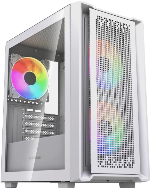 

Корпус mATX Powercase Mistral SM04 ARGB без БП, белый, боковая панель из закалённого стекла, USB 3.0, 2*USB 2.0, Mistral SM04 ARGB