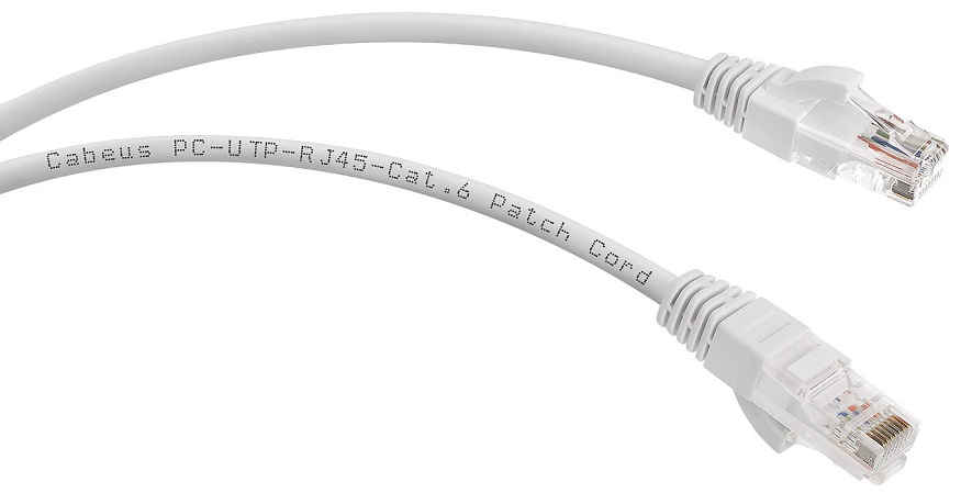 фото Кабель патч-корд U/UTP 6 кат. 3м  Cabeus PC-UTP-RJ45-Cat.6-3m-WH-LSZH
