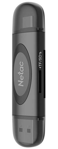 

Карт-ридер внешний Netac WK14BKCN USB 3.0 + Type-C to microSD/SD, WK14BKCN