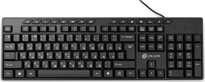 

Клавиатура Oklick 125M 1678108 черная USB Multimedia, 125M