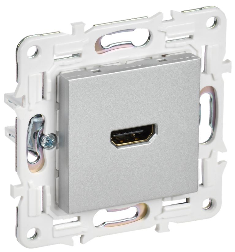 

Розетка HDMI IEK SK-H10-K23 SKANDY SK-H01S Серебряный, SK-H10-K23