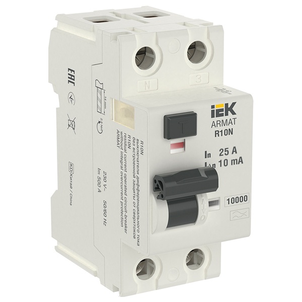 Выключатель дифференциального тока (ВДТ, УЗО) IEK AR-R10N-2-025A010