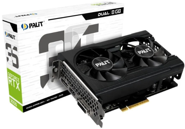 фото Видеокарта Palit GeForce RTX 3050 Dual (NE63050018P1-1070D) в Омске