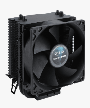 

Кулер GELID BlackFrore LGA775/1366/2011/2066/115x/1200/AM2/AM2+/AM3/AM3+/AM4/AM5/FM1/FM2/FM2+ (900-2000 об/мин, 20 дБА, 37,9CFM, 4-Pin PWM, черный), BlackFrore