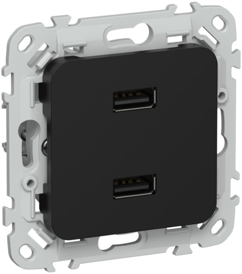 Изображение товара IEK FLITE FI-U21-D31-K02 - встраиваемый USB-модуль 2xType-A, 5V/3, 1A